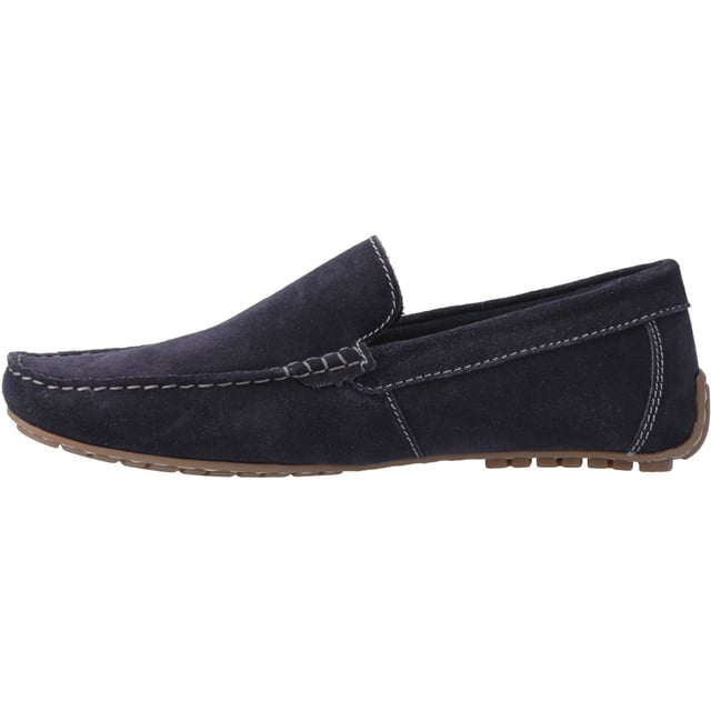 Hush Puppies Ralph Suede Leather Men's Navy Loafers A quality suede loafer for easy to wear casual style, with a breathable textile lining and a cushion comfort flexible sole