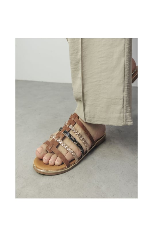 Introducing Junie, the essential flat for the summer season. This slip-on style features a front strap design with leather lining to ensure you feel as good as you look.