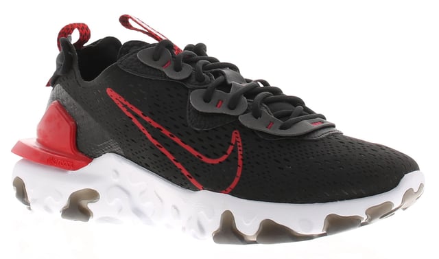 Nike Mens Trainers React Vision Lace Up Rubber Eva Outsole Black And Red. Synthetic Upper. Textile Lining. Rubber Sole. Footwear Sneakers.