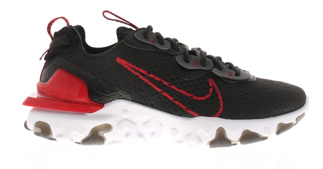 Nike Mens Trainers React Vision Lace Up Rubber Eva Outsole Black And Red. Synthetic Upper. Textile Lining. Rubber Sole. Footwear Sneakers.