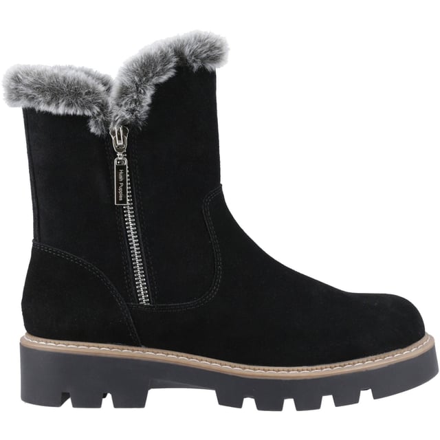 Hush Puppies Ambre Damen Stiefel aus schwarzem Wildleder für den
