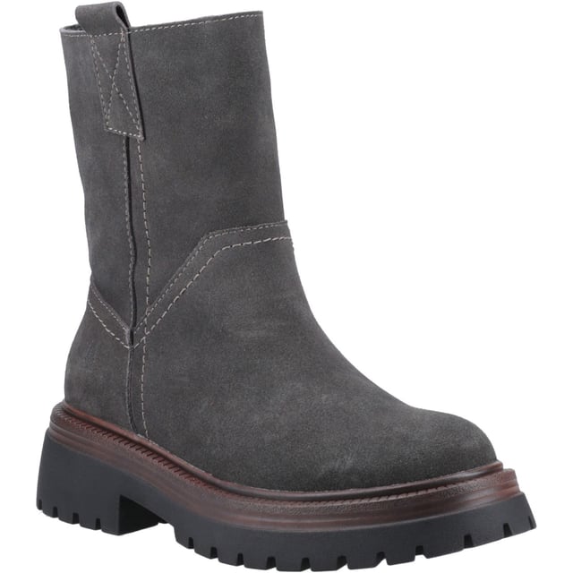 Hush Puppies Rebecca Suede Women's Charcoal Boots Brighten chilly days with the Rebecca mid-length ankle boot in suede. Seriously cosy and built for all-day comfort, with quality suedes, warm lining, a memory foam insole and WorryFree water repellent protection.