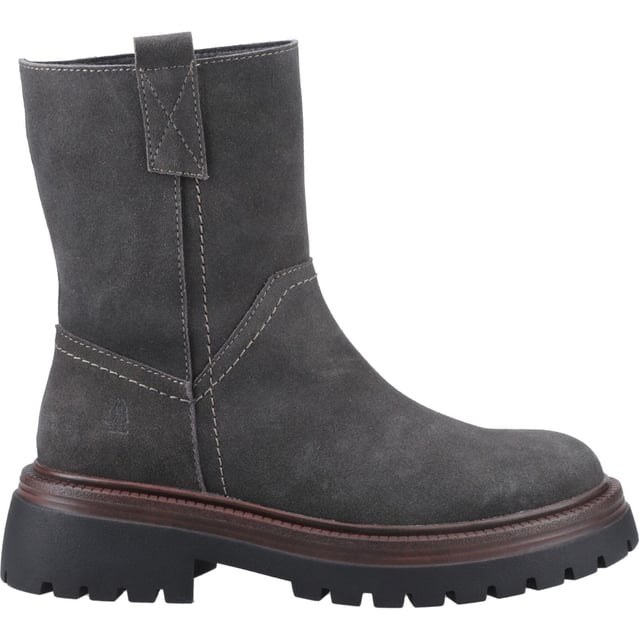 Hush Puppies Rebecca Suede Women's Charcoal Boots Brighten chilly days with the Rebecca mid-length ankle boot in suede. Seriously cosy and built for all-day comfort, with quality suedes, warm lining, a memory foam insole and WorryFree water repellent protection.