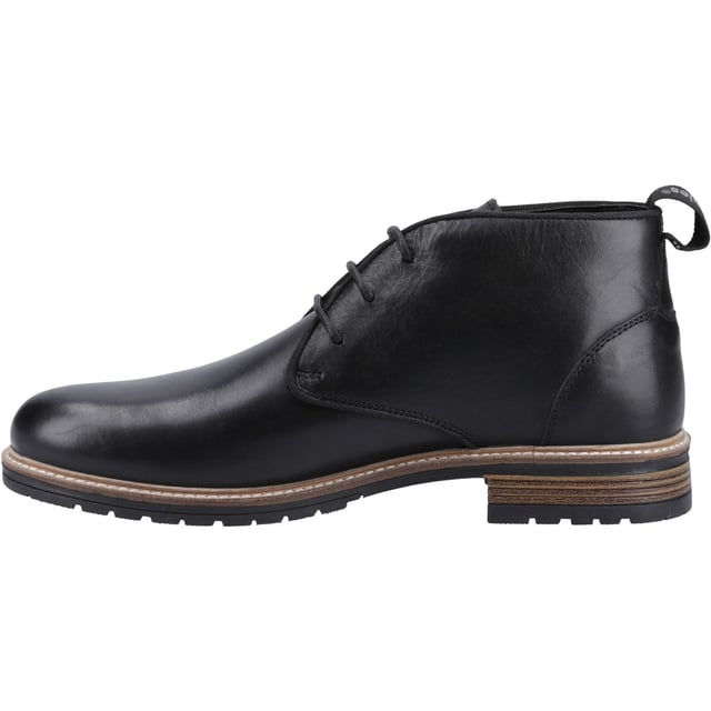 Hush Puppies Ricky Leather Men's Black Ankle Boots A stylish chukka boot with adjustable laces, a soft textile and foam footbed, and soft microfibre lining, the Ricky is a great smart casual choice every day