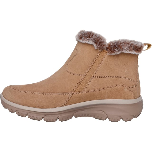 Skechers Easy Going Cool Zip! Leather Women's Tan Winter Ankle Boots