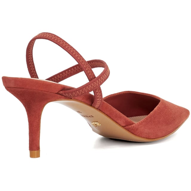 Dune Classical Leather Women's Coral Shoes Revamp your occasion edit with our Classical courts. This design is certain to become the focal point of your ensembles. Detailed with an elasticated slingback for a comfortable fit, this point-toed silhouette will refresh your looks in an instant.