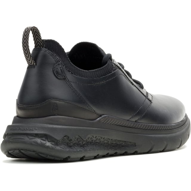 Hush Puppies Excel Leder Herren Schnürschuhe Schwarz/Schwarz Wir präsentieren den neuen vielseitigen Body Shoe Excel, einen hybriden Arbeitsschuh, der elegant genug für das Büro und robust genug für einen Nachmittag außerhalb des Büros ist. Mit verstärktem Komfort und Stabilität dank unserer neuen ComfortTread-Technologie.