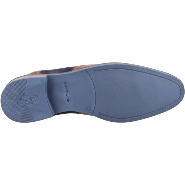 Hush Puppies Dustin Leather/Suede Men's Tan/Navy Brogues Shoes The Dustin Brogue; Features Ortholite Technology Comfort Insoles with a leather sock and lining. This Classic Brogue includes a subtle padded collar with contrasting rand detail, and the mixed textile and quality leather upper adds a stylish twist