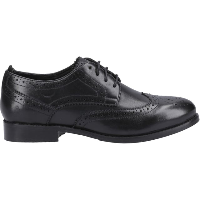 Hush Puppies Natalia Leather Women's Black/Black Brogues Shoes With it's classic style and gorgeous leather upper, the Natalia is perfect for everyday wear. With it's lightweight sole and memory foam interior you'll be sure to stay comfortable all day long