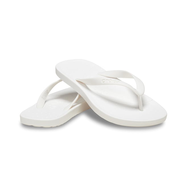 These unisex flip-flops feature Croslite material for a lightweight, breathable, and comfortable design. Ideal for casual wear with slip-on convenience and a low heel height