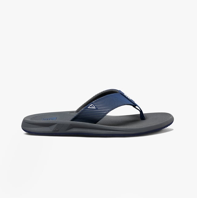 Reef Phantom Ii Mens Sandals Grey/navy These men's flip-flops feature a synthetic upper, EVA lining, and rubber sole for comfort and lightweight wear, ideal for casual occasions