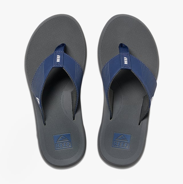 Reef Phantom Ii Mens Sandals Grey/navy These men's flip-flops feature a synthetic upper, EVA lining, and rubber sole for comfort and lightweight wear, ideal for casual occasions