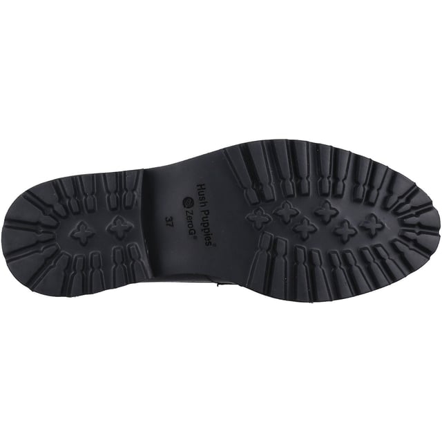 Hush Puppies Ginny Leather Women's Black Loafers Now avaliable in Wide Fit, the Ginny is a modern chunky twist on a classic loafer, made with our ZeroG super lightweight sole and cushion comfort memory foam this shoe is a great choice for every day wear