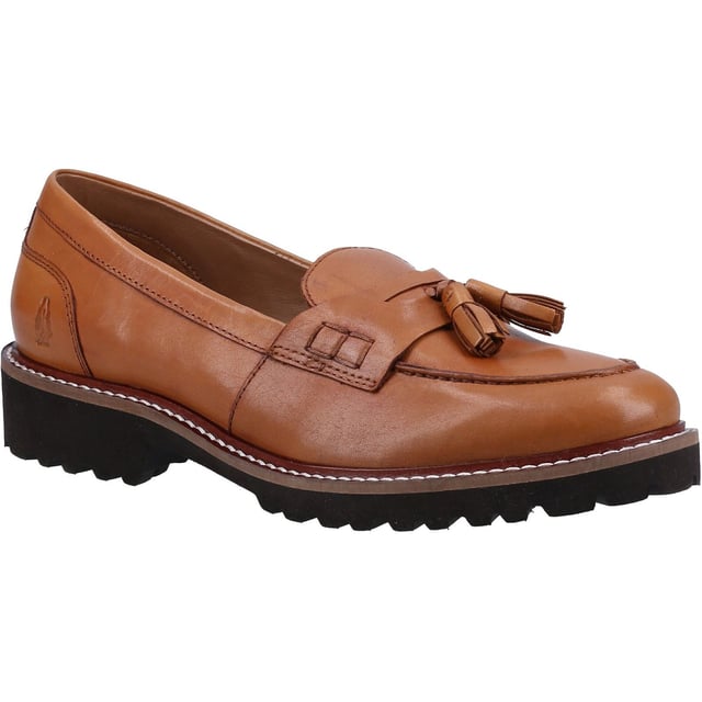Hush Puppies Ginny Leather Women's Tan Loafers Now avaliable in Wide Fit, the Ginny is a modern chunky twist on a classic loafer, made with our ZeroG super lightweight sole and cushion comfort memory foam this shoe is a great choice for every day wear
