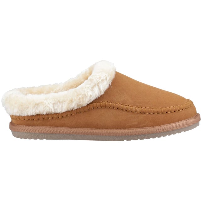Hush Puppies Atticus Suede Men's Tan Slippers The Atticus Slipper in suede brings timeless heritage design to ultimate winter comfort. Crafted with a real suede upper, cosy faux fur lining, memory foam insole, and woven stitch detail, it's seriously cosy and built to last.