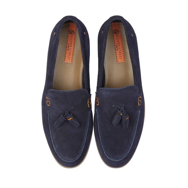 These men's loafers feature a suede upper, textile lining, and rubber sole for comfort. Designed with a chisel toe and slip-on style, ideal for casual wear