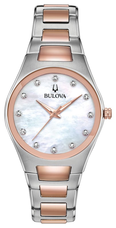 This Bulova  Analogue Watch for Women is the perfect timepiece to wear or to gift. It's Silver 30 mm Round case combined with the comfortable Multicolour Stainless steel watch band will ensure you enjoy this stunning timepiece without any compromise. Operated by a high quality Quartz movement and water resistant to 3 bars, your watch will keep ticking. This elegant, fashionable watch setted with 139 beautiful Swarovski©Crystals on the bracelet is a perfect gift for New Year, birthday,valentine's day and so on  This Analogue watch is equipped with a Luminous Hands High quality Multicolour Stainless steel strap, measuring 19 cm in length and 16 mm in width, with a Deployment clasp. Case diameter: 30 mm,case thickness: 7 mm, case colour: Silver and dial colour: Mother of pearl