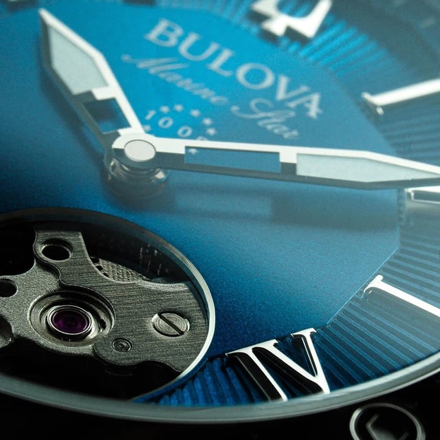 This Bulova Marine Star Analogue Watch for Women is the perfect timepiece to wear or to gift. It's Silver 35 mm Round case combined with the comfortable Silver Stainless steel watch band will ensure you enjoy this stunning timepiece without any compromise. Operated by a high quality Automatic movement and water resistant to 10 bars, your watch will keep ticking. Embrace a bold new you with the chic Bulova ladies’ automatic Marine Star. This Analogue watch is equipped with a Luminous Hands High quality Silver Stainless steel strap, measuring 19 cm in length and 17 mm in width, with a Deployment clasp. Case diameter: 35 mm,case thickness: 10 mm, case colour: Silver and dial colour: Blue