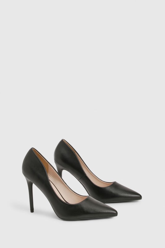 Faux Leather Stiletto Court Heels