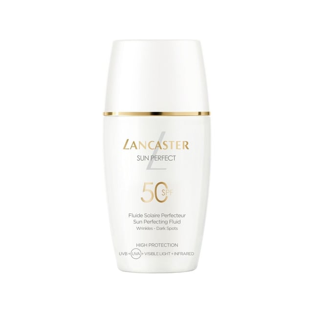Reversing the visible signs of aging caused by photoaging, Lancaster Sun Perfect Tinted Fluid SPF50 features ultra-broad sun protection with anti-aging and repair efficacy. This daily photoaging shield promotes unified, perfected and younger-looking skin.
Our Full Light TechnologyTM, offers 10x broader sun spectrum technology(1) while our Anti-aging Technology helps reduce wrinkles, fine lines and dark spots and prevents the appearance of new ones. This ultra-lightweight, lightly tinted fluid instantly melts into the skin, leaving a luminous and perfected complexion. It also works perfectly as a make-up base.


Application-
Use as the last step of your daily skincare routine.
Apply generously all over the face and neck area in the morning before sun exposure.
Re-apply frequently to maintain protection*.
 
*(Disclaimer) No sunscreen product can provide full protection against sun’s rays. Over-exposure to the sun is a serious health threat.


Test Results:
•	6 hours proven lasting hydration 
•	96% agree on the ultra-lightweight texture 
•	93% see a healthy-looking natural glow 
•	95% say it leaves a comfortable feeling on skin and a dry-touch finish 
•	91% agree it beautifies skin