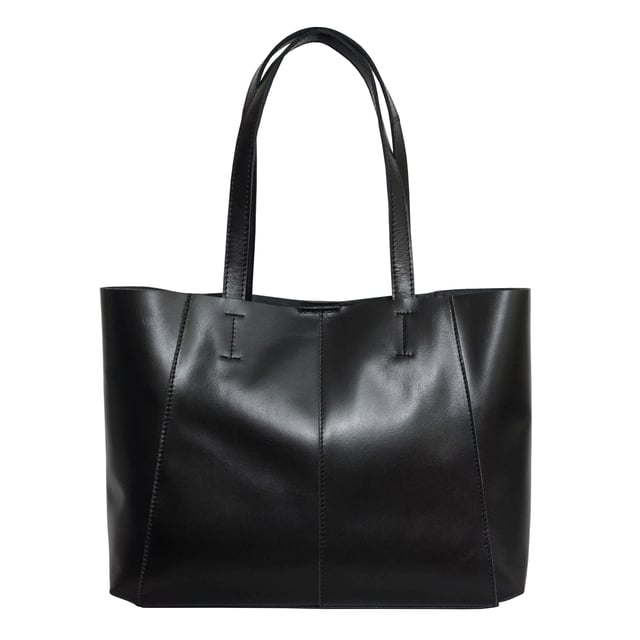 The 'Adela' genuine leather tote bag is beautifully handcrafted from premium Italian finish semi-soft and supple leather. Chosen for its durability, this timeless piece adds a touch of sophistication to all your outfits. Ideal for travel, meetings and everyday use, this chic handbag is a must-have addition to your collection of designer bags. Unlined for a robust and hard-wearing central compartment with an exposed, soft to the touch natural leather interior. Magnetic fastening closure opens to a roomy and spacious interior. Reinforced handle stitching to avoid snapping due to the load in the bag. Soft leather shoulder handles for a comfortable carry. Adorned with the inimitable Assots London clean finish gold embossed logo. Fittings colour: Shiny Gold. Composition: Body: 100% Genuine Leather. Lining: Unlined. DISCLAIMER : All pictures shown are for illustration purpose only. Actual product colour may vary due to different ambience lighting or the screen display settings.