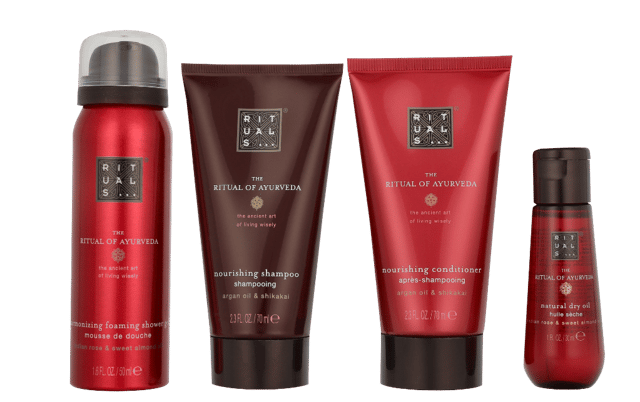Foaming Shower Gel 50ml/Dry Oil 30ml/Shampoo 70ml/Conditioner 70ml