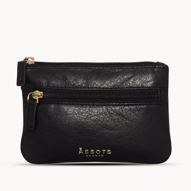 Keep things simple with this small coin purse crafted from super soft and supple natural grain Nappa leather. Featuring a simple compartment that opens along the top, the 'Mary' has a fully lined matching interior that is ideal for the basics. Comes in four more bright colours to spot easily in your bag. Zip top closure. Zip pocket at the front. Embellished with gold metal zippers and an inimitable Assots London golden foil embossed logo. Fittings: Gold Composition: Body: 100% Genuine Leather. Lining: 100% Polyester. DISCLAIMER : All pictures shown are for illustration purpose only. Actual product colour may vary due to different ambience lighting or the screen display settings.