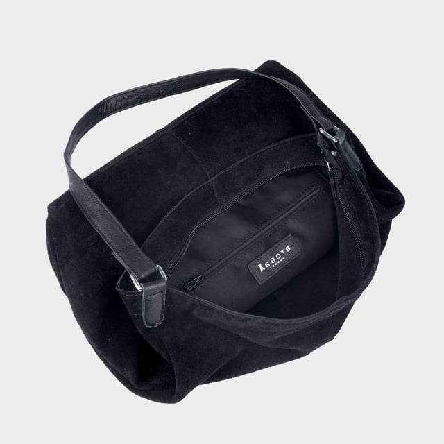 Size: 34cm x 35cm x 8cm. The ‘Tina’ designer slouchy tote bag is a refined statement of luxury and everyday versatility. Crafted from premium suede leather, it features a secure zip closure and a roomy, unlined interior, showcasing the authentic beauty of genuine leather. Thoughtfully designed for the modern professional, this timeless tote transitions effortlessly from business meetings to casual outings and evening events, offering a perfect combination of sophistication and practicality. Crafted from fine-napped suede leather for that slouchy look. Smooth zipper opens to a roomy unlined interior, offering both style and functionality. Extra-long full grain leather shoulder handles ensure a secure, slip-free fit, even over an overcoat. Internal secured zip pocket keeps your mobile phone, car keys, and house keys safe and accessible. Composition: Body - 100% Genuine Leather, Hardware -  Shiny Silver, Lining - Unlined.