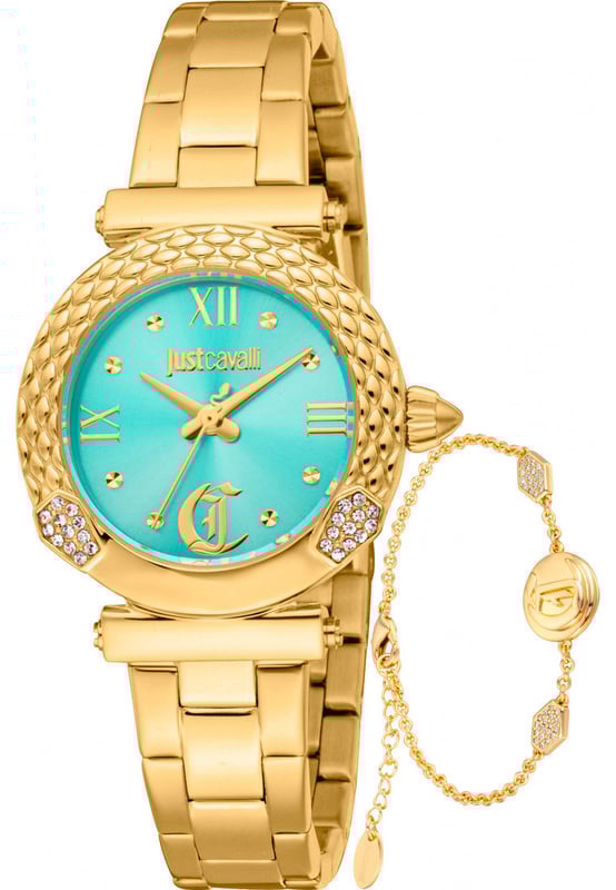 Funcional y fácil de llevar, este Set de Regalo de Reloj y Pulsera para Dama Curiosa JC1L332M0065 de Just Cavalli seguirá marcando el tiempo incansablemente en tu muñeca durante muchos años. El Set de Regalo de Reloj y Pulsera para Dama Curiosa JC1L332M0065 es el regalo perfecto. Dimensiones (cm): 10x10x5