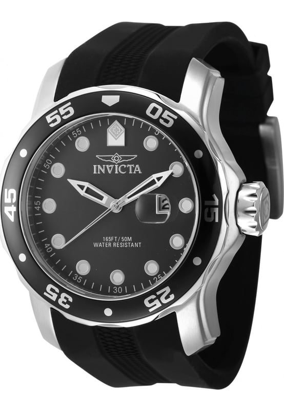 Functional and heard wearing, this Mens Pro Diver Watch IN-45733 by Invicta will keep ticking away tirelessly on your wrist for many years to come. The Mens Pro Diver Watch IN-45733 is the perfect gift.  Dimensions (cm): 10x10x5