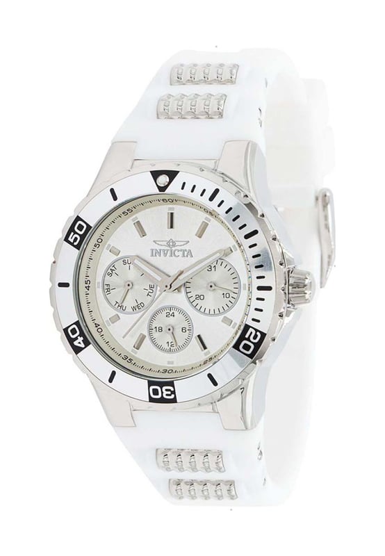 The Ladies Aviator Watch IN-37315 from Invicta is a great example of why the Invicta range has become so popular. Suitable for most occasions/pursuits it's hard to find a reason why the Ladies Aviator Watch IN-37315 shouldn't be high up on your shopping list. Of course the Invicta Ladies Aviator Watch comes in it's original packaging, making it an ideal gift.  Dimensions (cm): 10x10x5