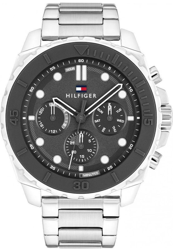 Tommy Hilfiger 1710689 - Reloj para hombre cuarzo acero inoxidable&bull; material: acero inoxidable&bull; cristal: min&egrave;ral&bull; pulsera: acero inoxidable&bull; correa: gris&bull; resistencia al agua: 50 m (5 ATM)&bull; tama&ntilde;o de la caja: 48 mm