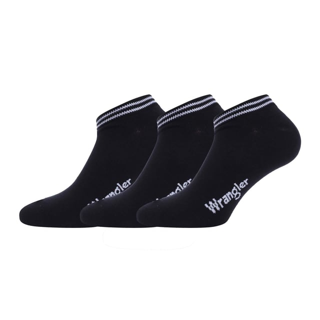 Wrangler 3 Pack of Trainer Liner Socks in black.- 3-pack.- Low profile.- Stay-put fabric.- Ultimate breathability and comfort.- 69% Cotton  29% Polyester  2% Elastane.- Ref: S525001WRA3PK