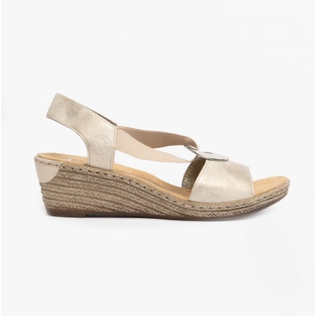 These women's wedge sandals feature a synthetic upper, textile lining, and RIRICON sole for comfort. Slip-on design with a round toe suits casual wear