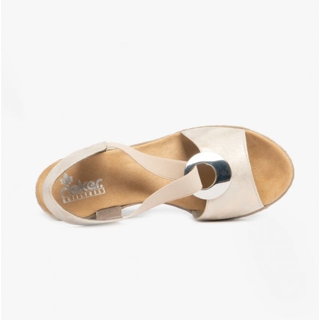 These women's wedge sandals feature a synthetic upper, textile lining, and RIRICON sole for comfort. Slip-on design with a round toe suits casual wear