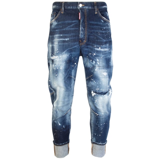 Elevate your wardrobe with the Dsquared2 Combat Jean in dark blue denim, crafted from a premium blend of 98% cotton and 2% elastane for exceptional comfort and durability. These men's jeans combine a classic navy blue shade with a modern combat-inspired design, offering both style and functionality. The slight stretch ensures a perfect fit that moves with you, making them ideal for everyday wear or casual outings. Experience the perfect balance of ruggedness and sophistication with these versatile jeans that effortlessly enhance any look