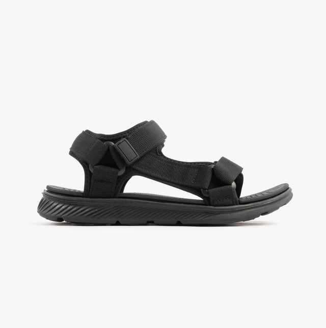 Upper material: Textile, lining and sole are synthetic; features include comfort and a relaxed fit. Open toe sandal with touch fasten closure, ideal for casual wear