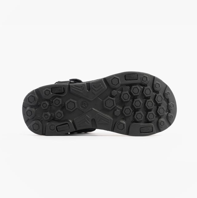 Upper material: Textile, lining and sole are synthetic; features include comfort and a relaxed fit. Open toe sandal with touch fasten closure, ideal for casual wear