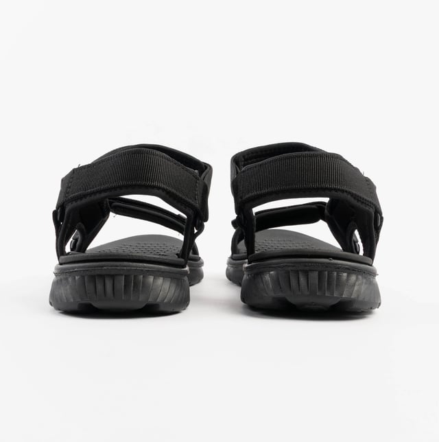Upper material: Textile, lining and sole are synthetic; features include comfort and a relaxed fit. Open toe sandal with touch fasten closure, ideal for casual wear