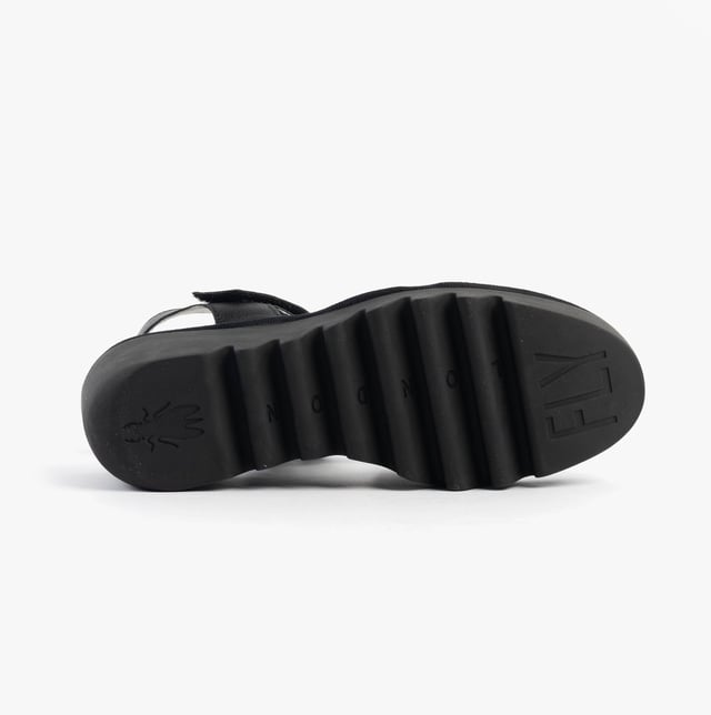 Open-toe wedge sandals crafted from breathable leather with a rubber sole and touch fasten, offering casual comfort for everyday wear