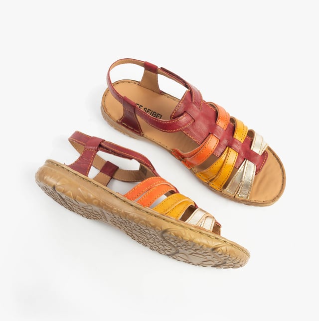 These women's Fisherman sandals feature a leather upper and lining, lightweight rubber sole, and touch fasten closure, offering comfort and easy wear for casual occasions