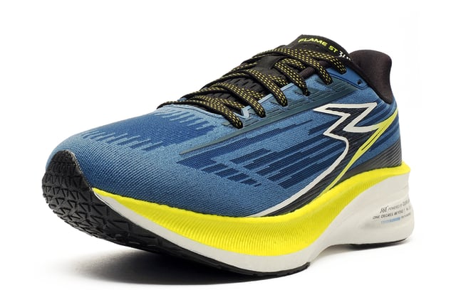 These 361 Flame ST 2 Mens Running Shoes are a dynamic addition to 361s speed series, built for versatility across workoutsfrom speed sessions to race day. Lightweight and responsive, they deliver a bouncy, fast ride without sacrificing comfort or support.
 Powered by the QUIKSPINE Flexible Transfer Plate, the midsole offers forward propulsion and efficiency, especially under fatigue. Paired with full-length QUIKFLAME foam, the shoe provides excellent energy return, flexibility, and durability.
 A breathable mono-engineered mesh upper ensures a secure, ventilated fit, while the Pressure-Free Tongue and plush microfiber heel lining enhance comfort. The enhanced forefoot rocker promotes smooth transitions and energy conservation, and the RPU rubber outsole offers lightweight traction for powerful toe-offs. Sleek, supportive, and performance-ready, the Flame ST 2 is your go-to running shoe for hard runs, daily training and race days too! 
 
 - Textile / Double-layer mesh mix upper enhances breathability
 - Anatomical pressure free tongue design
 - Plush microfiber heel lining
 - Perfect fit lace up closure
 - Full length QUIKFLAME foam
 - Enhanced forefoot rocker
 - Comfort cushioned insole
 - Soft padded ankle collar & heel 
 - RPU rubber outsole
 - 361 branding