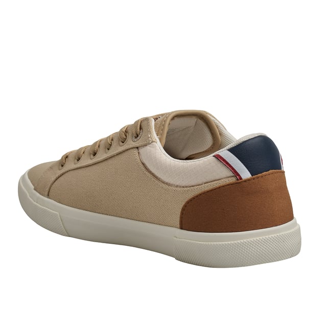 These US Polo Assn. sneakers combine casual style and everyday comfort. With a versatile design and iconic brand details, they're ideal for a relaxed look without losing personality.\n\n Details:\n - Durable canvas upper with reinforcements in key areas; some models come with leather, synthetic leather, and suede combination uppers.\n - Padded textile inner lining for greater comfort.\n - Flat laces and metal eyelets for a secure fit.\n - Non-slip rubber sole with institutional detail on the side.\n - Logo on the side as a distinctive seal.\n\n A comfortable and timeless option for those looking for lightweight footwear with a sporty style and urban essence. These men's casual sneakers are perfect for completing a casual look with the authentic seal of the US Polo Association.\n Composition: Exterior: Leather, Textile, Suede; Interior: Textile; Sole: Synthetic\n Care:\nClean with a soft brush and neutral soap.\n Avoid machine washing.\n Air dry, away from direct sunlight.
