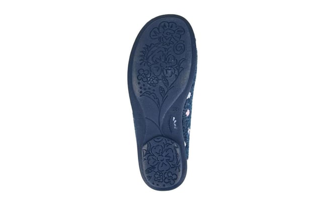 Step into comfort and classic style with the Sleepers Carol V Line Womens Slipper. Crafted from a soft navy floral embroidered textile, this elegant V-throat design combines a timeless look with everyday practicality. The textile lining offers a warm and cozy feel, while the vulcanised rubber sole provides durability and grip for secure movement around the home. Lightweight yet supportive, it's the perfect blend of comfort and charm for relaxed indoor wear.
 
 - Floral embroidered textile upper
 - V-throat design
 - Slip on wear
 - Textile lining provide warmth
 - Vulcanised rubber sole
 - Sleepers branding