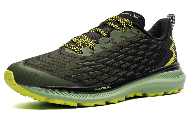 If you're looking for a top-tier trail running shoe that offers exceptional value, the 361 Taroko 3 is an outstanding choice. This durable and ultra-comfortable shoe is crafted to provide enhanced support and superior cushioning, making it ideal for trail runners of all levels. Built to withstand the rigors of rugged terrain and long-distance trail runs, it ensures stability and a plush feel underfoot.
The Taroko 3 features a cutting-edge double-layer textile and mesh upper, while the MORPHIT lacing system is designed to adapt to various foot shapes for a secure fit. An anatomically designed tongue reduces pressure across the top of the foot, and a full-length QU!KFOAM midsole combined with a padded heel and ankle collar ensures a luxurious fit that's easy to slip on and off.
The durable lugged rubber outsole enhances grip on uneven surfaces, providing the traction and precision needed to tackle challenging trails with confidence and speed.

- Textile / Double-layer mesh mix upper enhances breathability
- Anatomical pressure free tongue design
- Soft textile lining for comfortable fit and feel
- Contoured heel design
- MORPHIT supportive and contoured fit system
- Heel pull tab for easy slip-on fit
- toe bumper for added safety
- Perfect fit lace up closure
- OrthoLite comfort cushioned insole
- QU!KFOAM and EVA rubber blend midsole
- Durable tredded outsole
- 361 branding
