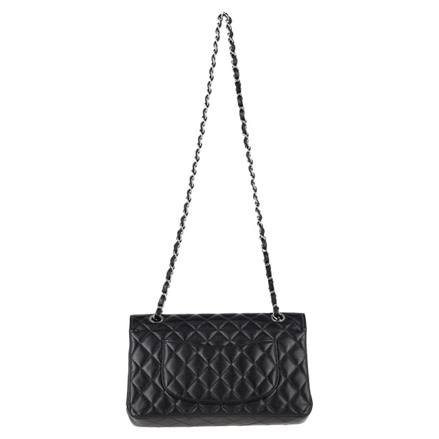 VINTAGE, RRP AS NEW
A timeless icon of Parisian elegance, the Chanel Medium Double Flap Bag in black caviar leather is the ultimate investment piece. Its signature diamond quilting, silver-tone CC turn-lock, and leather-threaded chain strap embody the house’s heritage of effortless sophistication. The structured silhouette opens to reveal an inner flap and a rich burgundy leather interior, complete with thoughtfully placed pockets — a masterclass in both form and function.


Chanel Caviar Quilted Medium Double Flap Bag in Black Leather
Condition: Excellent
Signs of wear: No retail tag, No visible sign of wear.,  light wear on interior
Packaging: Dust bag
Color: black
Material: Leather | leather
Size: One Size | One Size
Measurements: Width: 60; Height: 165; Length: 250
SKU: NAPPUGBBA504139W
