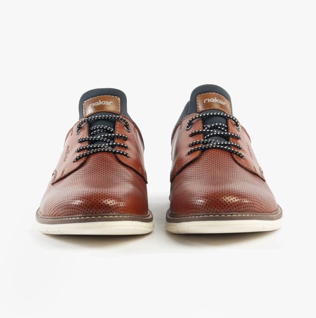 These casual men's shoes feature a leather and textile upper with a round toe, lace-up design, and TPE sole, offering comfort for everyday wear
