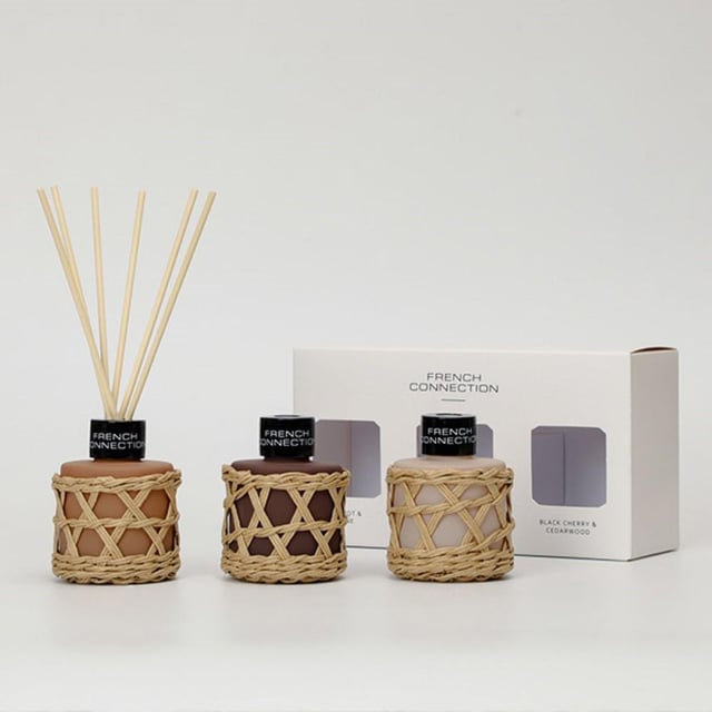 The French Connection Bamboo Collection 3 Piece Gift Set features a trio of 50ml diffusers housed in natural bamboo-inspired vessels, bringing a touch of organic elegance to any setting. Each diffuser offers a distinct fragrance, crafted to evoke a sense of calm and connection to nature, with scents that range from fresh and earthy to subtly floral. This collection is perfect for creating a serene atmosphere throughout the home, blending effortlessly with any decor. Ideal as a thoughtful gift or a personal indulgence, it captures the essence of relaxation and refined simplicity.