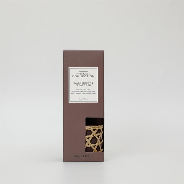 Infuse your space with warmth and sophistication using the French Connection Bamboo Collection Black Cherry and Cedarwood Reed Diffuser. This elegant home fragrance offers a rich blend of juicy black cherry and earthy cedarwood, creating a perfectly balanced scent that’s both fruity and grounding. Housed in a sleek, minimalist bamboo-accented bottle, it complements a variety of interior styles while providing continuous fragrance.

Ideal for living rooms, bedrooms, or entryways, this reed diffuser slowly releases scent over time.

The natural reeds absorb the fragrance oil and disperse the aroma gently into the air, offering a long-lasting and consistent scent experience.  

How to Use:  

Remove the stopper from the bottle.  

Insert the reeds into the fragrance oil.  

Allow 24–48 hours for the reeds to fully absorb the oil and begin diffusing the scent.  For a stronger fragrance, flip the reeds every few days.  

Place on a stable surface, away from direct sunlight or drafts, to ensure optimal performance.  

Enjoy a stylish and effortless scent solution with French Connection’s Black Cherry and Cedarwood Reed Diffuser.