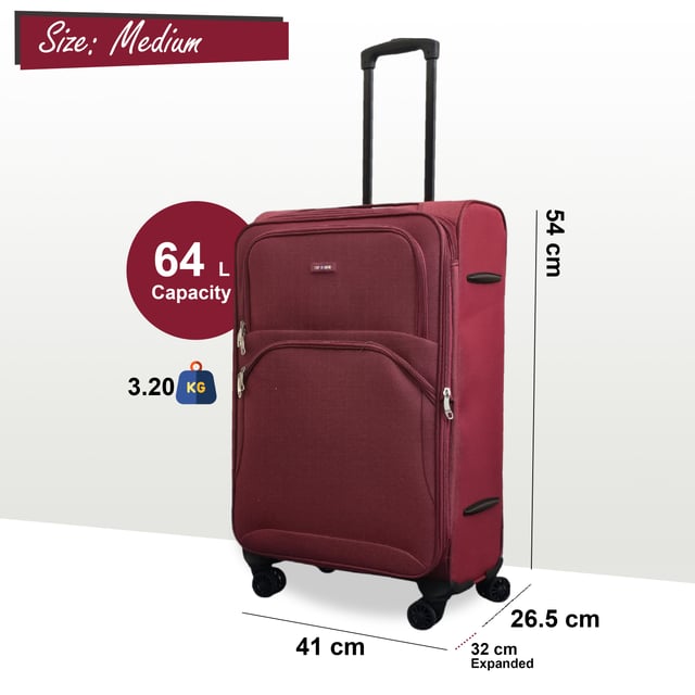 Upgrade your travel essentials with the 8-Wheel Lightweight Suitcase Set of 4 (Cabin, Medium, Large & X-Large), designed for style, durability, and practicality. This soft-shell luggage set is crafted from high-quality nylon, offering a sleek appearance and exceptional performance for all your journeys.

Features:
Lightweight Nylon Material: Durable yet lightweight, making it easy to handle while ensuring long-lasting use.
Expandable Design (Medium, Large & X-Large): Provides flexibility with more than 20% extra storage capacity
Secure Lock: Keeps your belongings safe with integrated combination lock
4X Dual Wheels with 360° Mobility: Ensures effortless manoeuvrability across various surfaces.
Ergonomic Telescopic Handle: Designed for comfort and easy handling.
Organized Interior: Includes tie-down straps, zippered compartments, and mesh dividers for hassle-free packing.

Sizes and Specifications:

Cabin:
Dimensions: 48 x 37 x 20 cm
Weight: 2.70 kg
Capacity: 36L

Medium:
Dimensions: 54 x 41 x 26.5 cm
Weight: 3.20 kg
Capacity: 64L

Large:
Dimensions: 73.5 x 45 x 29.5 cm
Weight: 3.90 kg
Capacity: 98L

X-Large:
Dimensions: 80 x 48.5 x 32.5 cm
Weight: 4.80 kg
Capacity: 126L

This versatile suitcase set is perfect for all types of travels, whether it’s a short trip or an extended vacation. The sleek design ensures timeless elegance, while the lightweight construction and advanced features offer unparalleled convenience.
Travel light, travel smart, and travel with confidence with this premium suitcase set.
